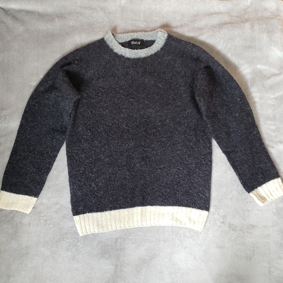 Howlin' Captain Harry Mens Charcoal Lambswool Med Scotland Colorblock Sweater - Picture 3 of 11